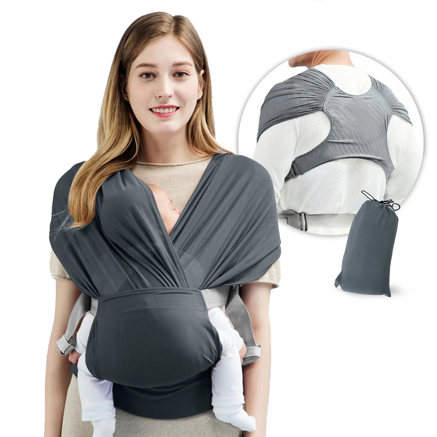 Ceinture Sangle Ergonomique pour Nouveau-Né, Ceinture Ronde Ajustable, pour Bébé de 0 à 24 Mois