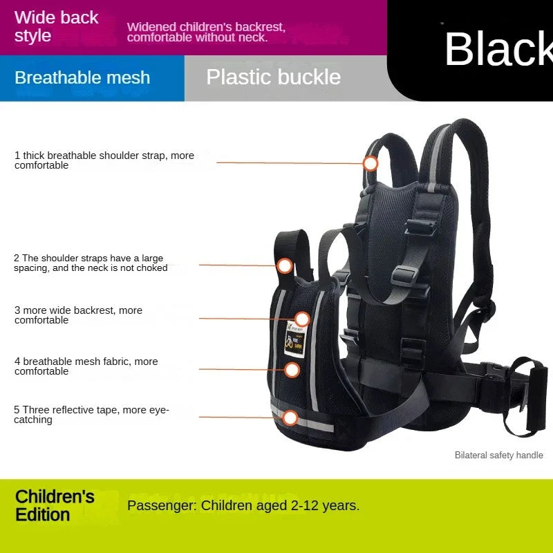 Ceinture de sécurité de moto réglable pour enfants, accessoires de moto pour enfant