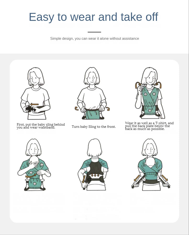Ceinture Sangle Ergonomique pour Nouveau-Né, Ceinture Ronde Ajustable, pour Bébé de 0 à 24 Mois