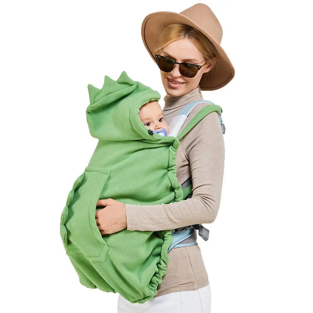 Housse à capuche Dynosore pour bébé, Poncho enveloppant à porter sur les épaules, serviette pour poussette - Bebechoupinou