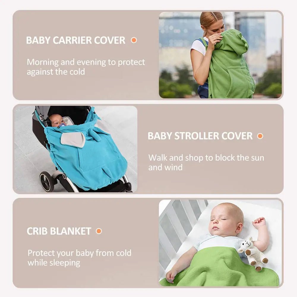 Housse à capuche Dynosore pour bébé, Poncho enveloppant à porter sur les épaules, serviette pour poussette - Bebechoupinou