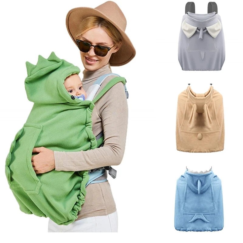 Housse à capuche Dynosore pour bébé, Poncho enveloppant à porter sur les épaules, serviette pour poussette - Bebechoupinou