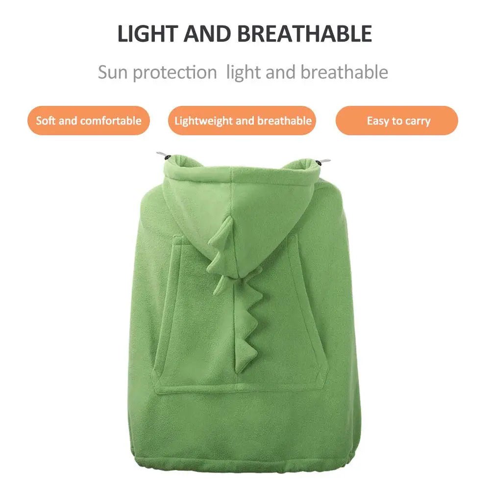 Housse à capuche Dynosore pour bébé, Poncho enveloppant à porter sur les épaules, serviette pour poussette - Bebechoupinou
