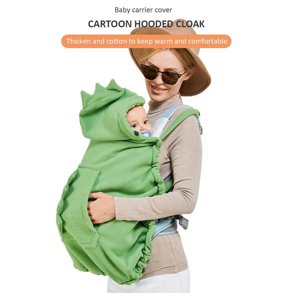 Housse à capuche Dynosore pour bébé, Poncho enveloppant à porter sur les épaules, serviette pour poussette - Bebechoupinou