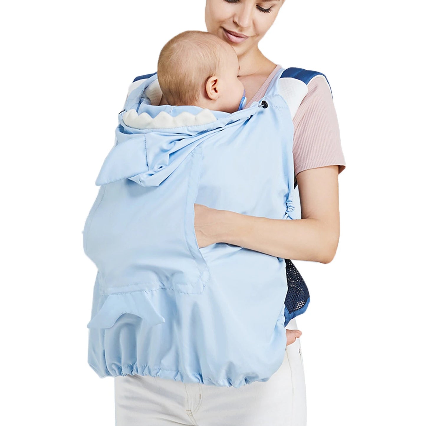 Housse à capuche Oreilles Lapin extensible pour poussette de bébé mais peut également se porter sur les épaules ou utiliser comme couverture - Bebechoupinou