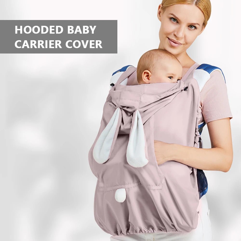 Housse à capuche Oreilles Lapin extensible pour poussette de bébé mais peut également se porter sur les épaules ou utiliser comme couverture - Bebechoupinou