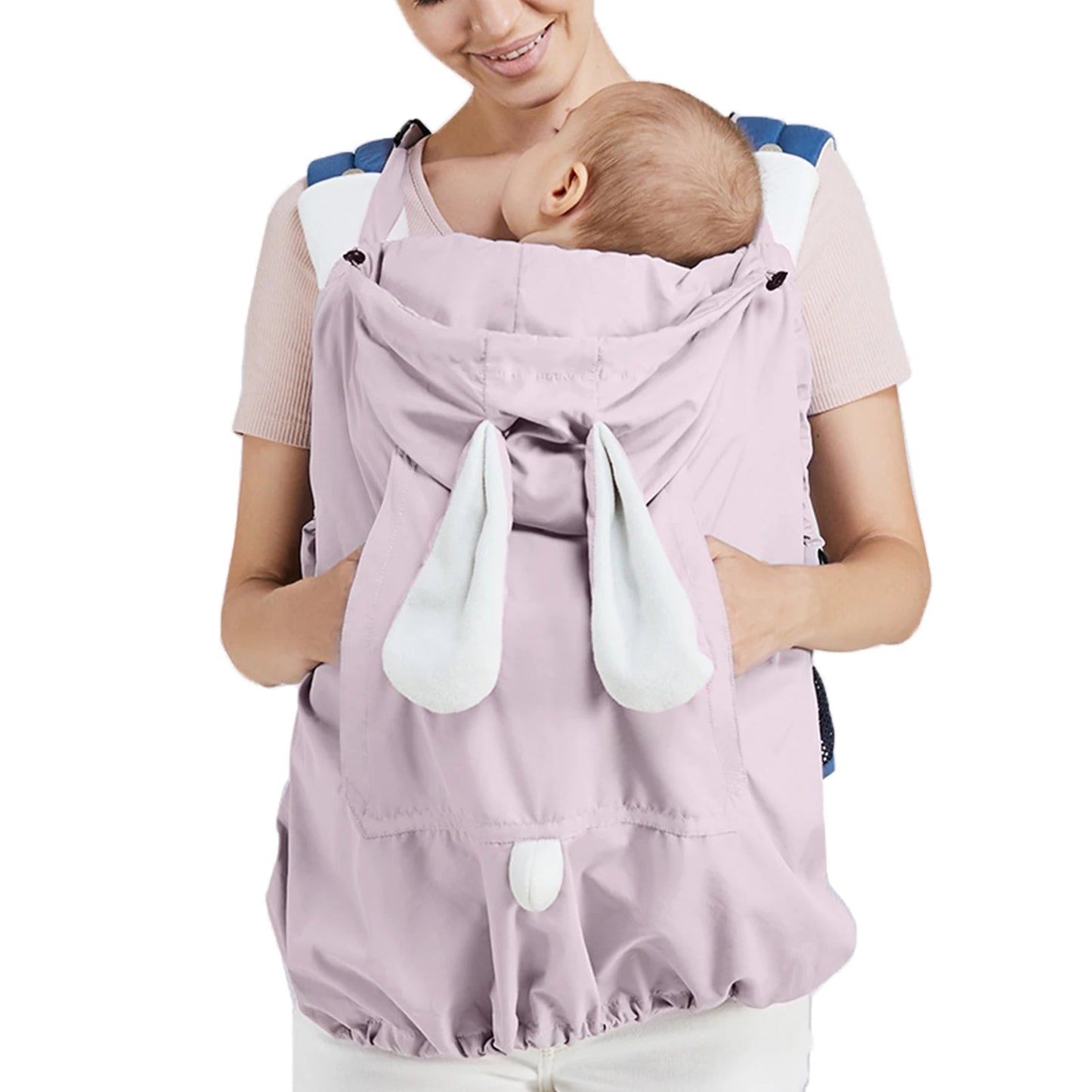 Housse à capuche Oreilles Lapin extensible pour poussette de bébé mais peut également se porter sur les épaules ou utiliser comme couverture - Bebechoupinou