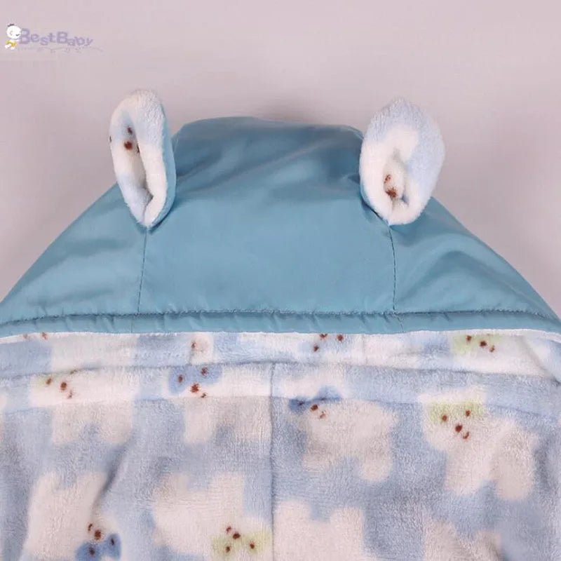 Housse à capuche Oreilles Souris Cape imperméable en velours pour bébé, couverture chaude d'hiver - Bebechoupinou