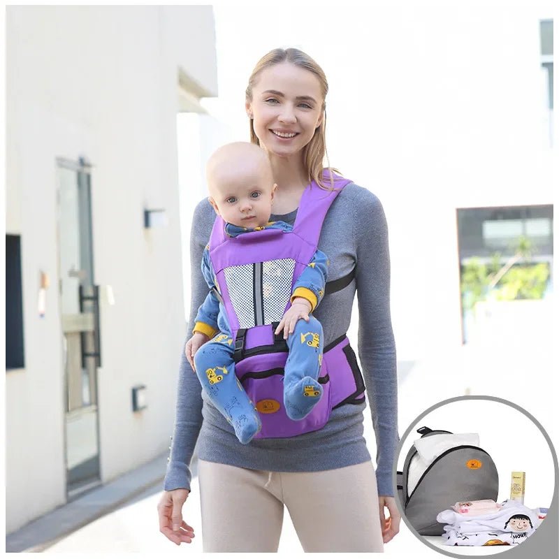 Porte - bébé avec siège de hanche et soutien lombaire - Bebechoupinou