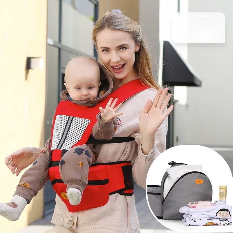 Porte - bébé avec siège de hanche et soutien lombaire - Bebechoupinou