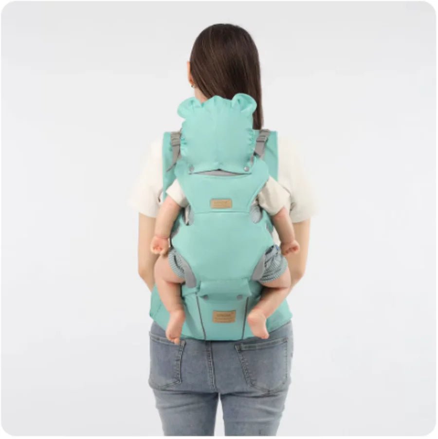 Porte - bébé sac à dos bretelles pour enfant de 0 à 36 mois avec chapeau coupe - vent et bandes lumineuses - Bebechoupinou