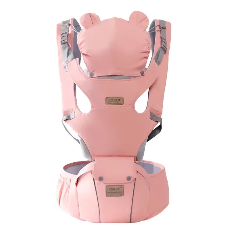 Porte - bébé sac à dos bretelles pour enfant de 0 à 36 mois avec chapeau coupe - vent et bandes lumineuses - Bebechoupinou