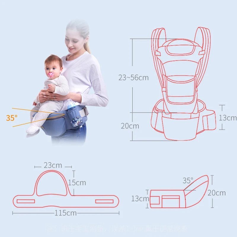 Porte bébé Sac à dos kangourou pour nouveau - né, porte - bébé face avant, écharpe de voyage - Bebechoupinou