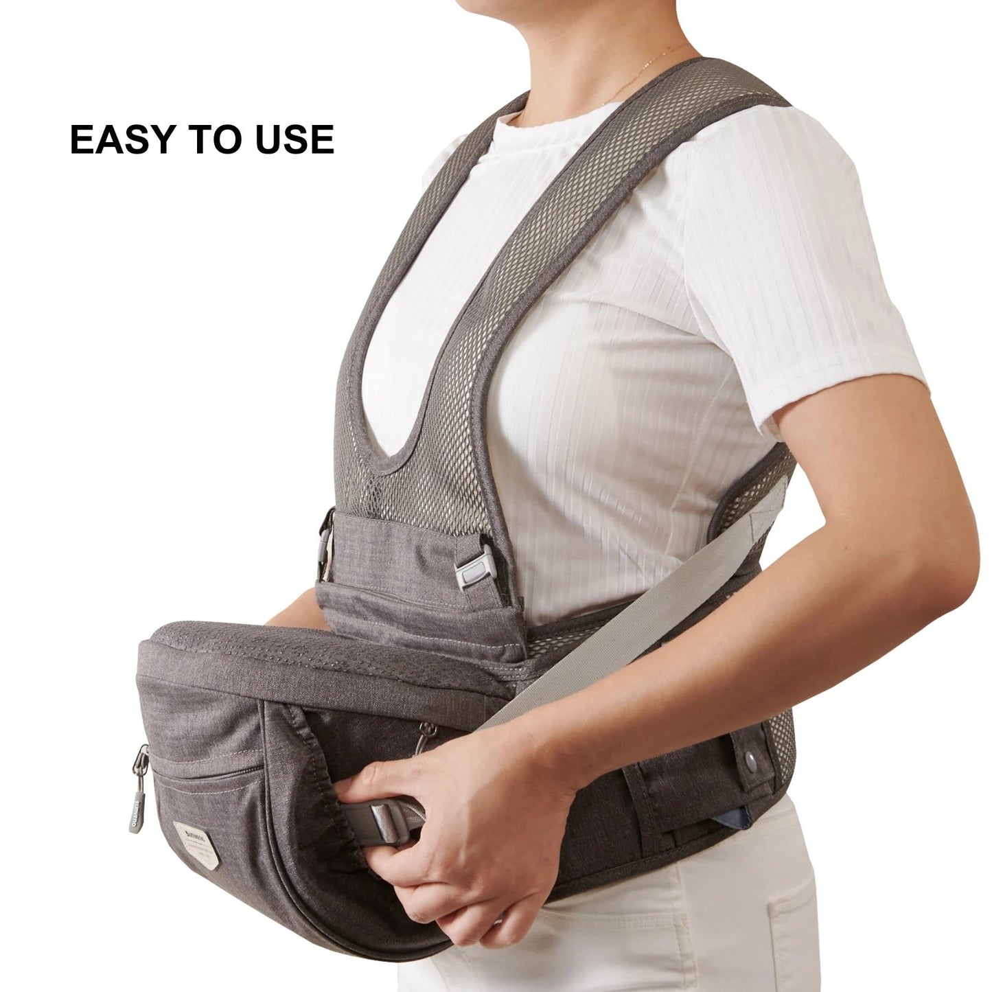 Porte bébé Siège de hanche ergonomique pour enfant avec ceinture réglable avancée et diverses poches - bébé de 0 à 6 ans - Bebechoupinou