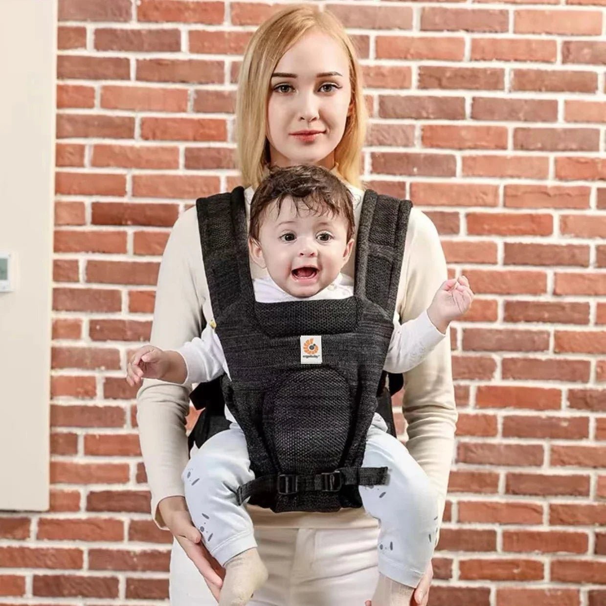 Sac à Dos Ergonomique AHILOOM en Coton pour Bébé de 0 à 36 Mois - Bebechoupinou