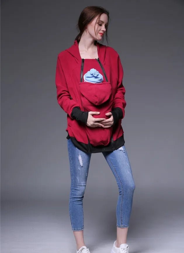 Sweat à capuche Femme poche kangourou côté face ou dos - Bebechoupinou