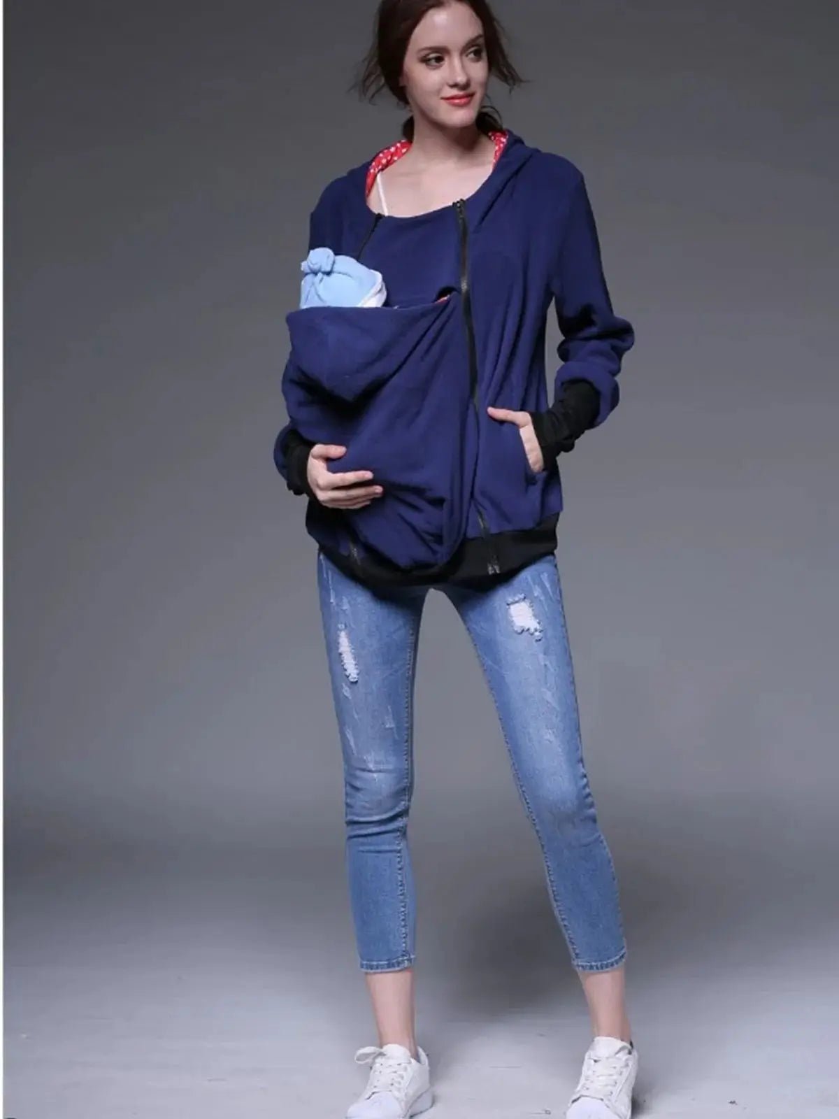 Sweat à capuche Femme poche kangourou côté face ou dos - Bebechoupinou