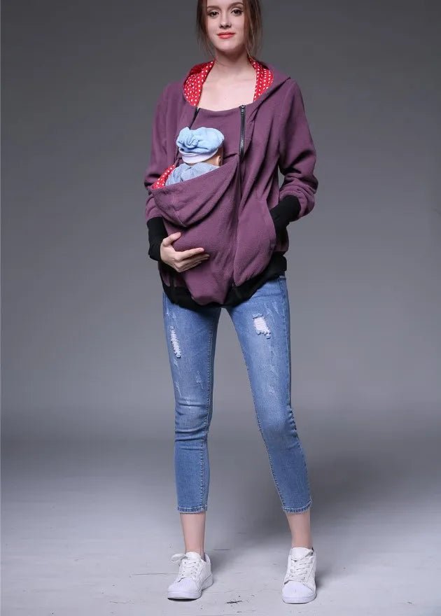 Sweat à capuche Femme poche kangourou côté face ou dos - Bebechoupinou