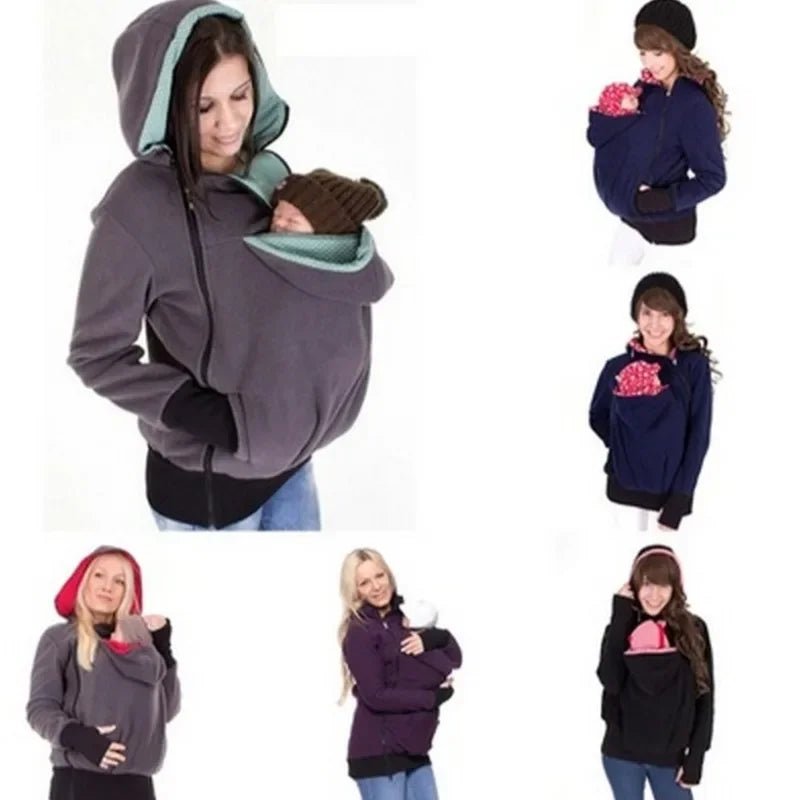 Sweat amovible trois en un pour femme, pull kangourou pour mère, veste multifonctionnelle - Bebechoupinou