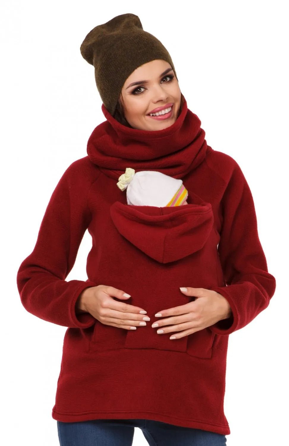 Sweat polaire à capuche Femme poche kangourou - Bebechoupinou