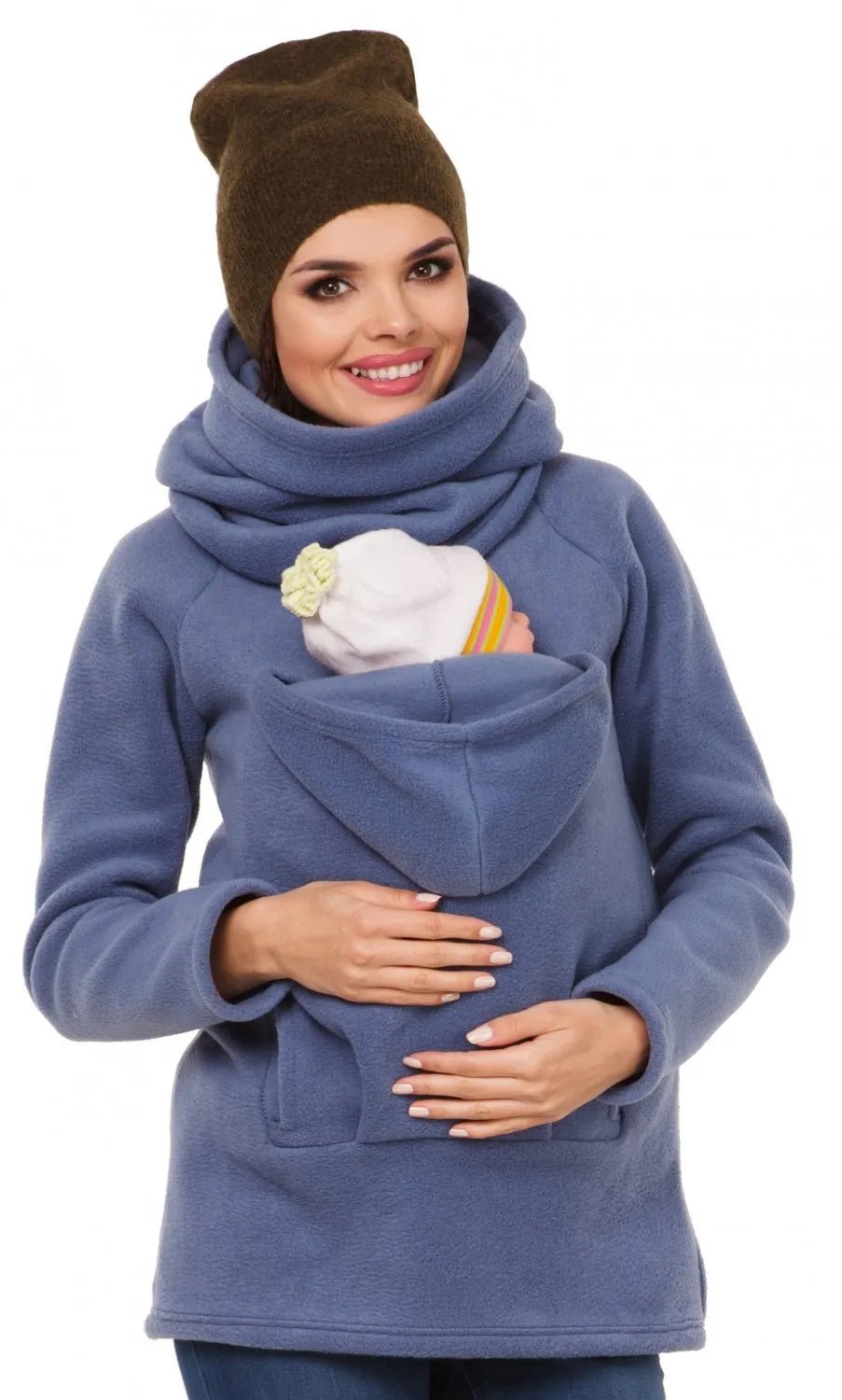 Sweat polaire à capuche Femme poche kangourou - Bebechoupinou