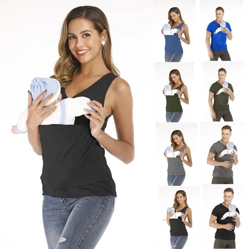 T-Shirt été à poches kangourou pour Homme ou Femme - Bebechoupinou