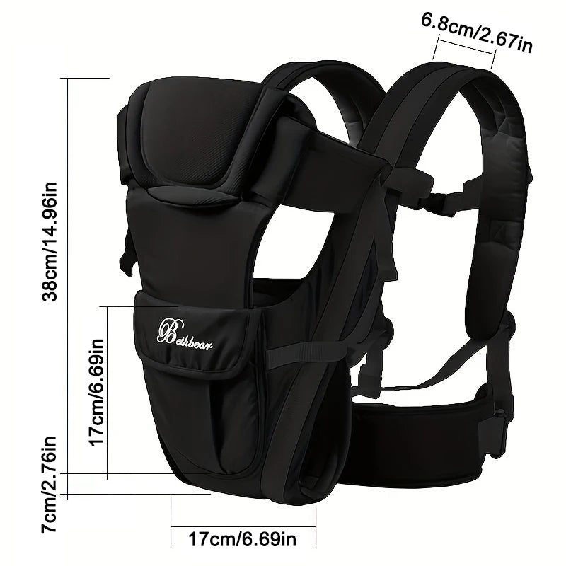 Porte-bébé, ergonomique 4 en 1, porte-bébé facilement réglable pour nouveau-né et tout-petit