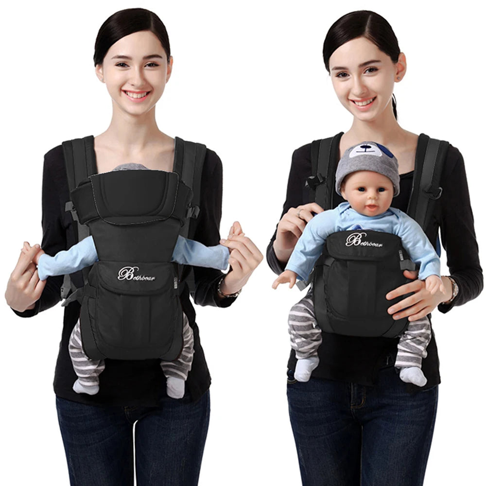 Porte-bébé, ergonomique 4 en 1, porte-bébé facilement réglable pour nouveau-né et tout-petit