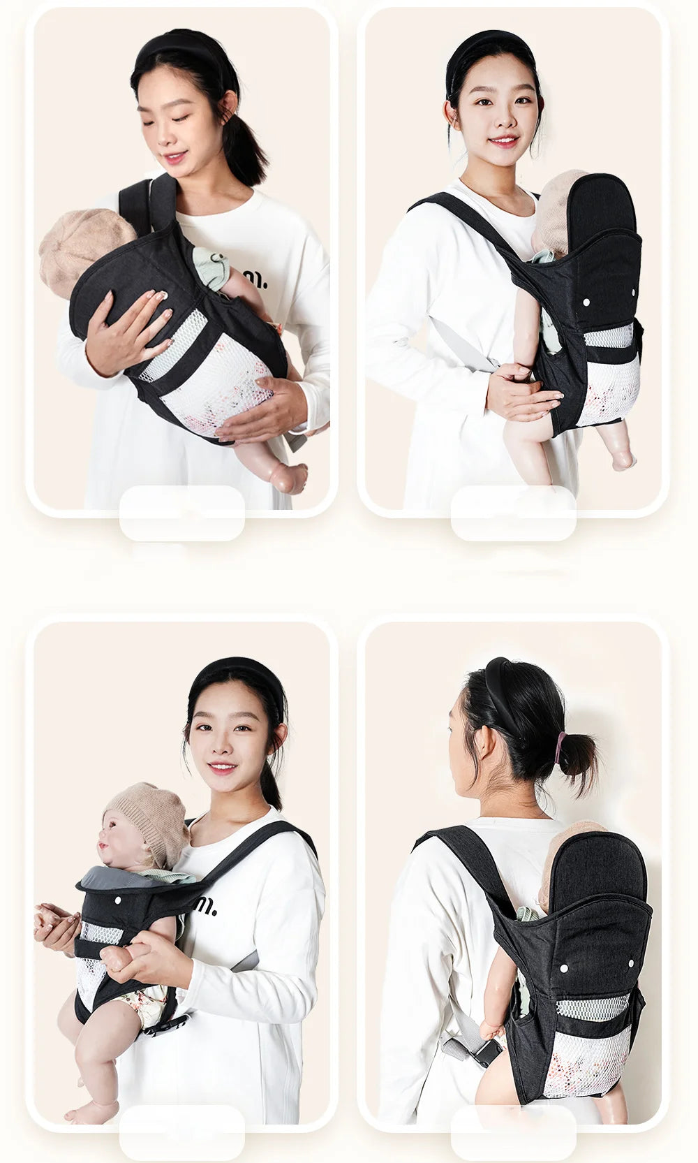 Porte-bébé 4 en 1, polyvalent, multifonctionnel
